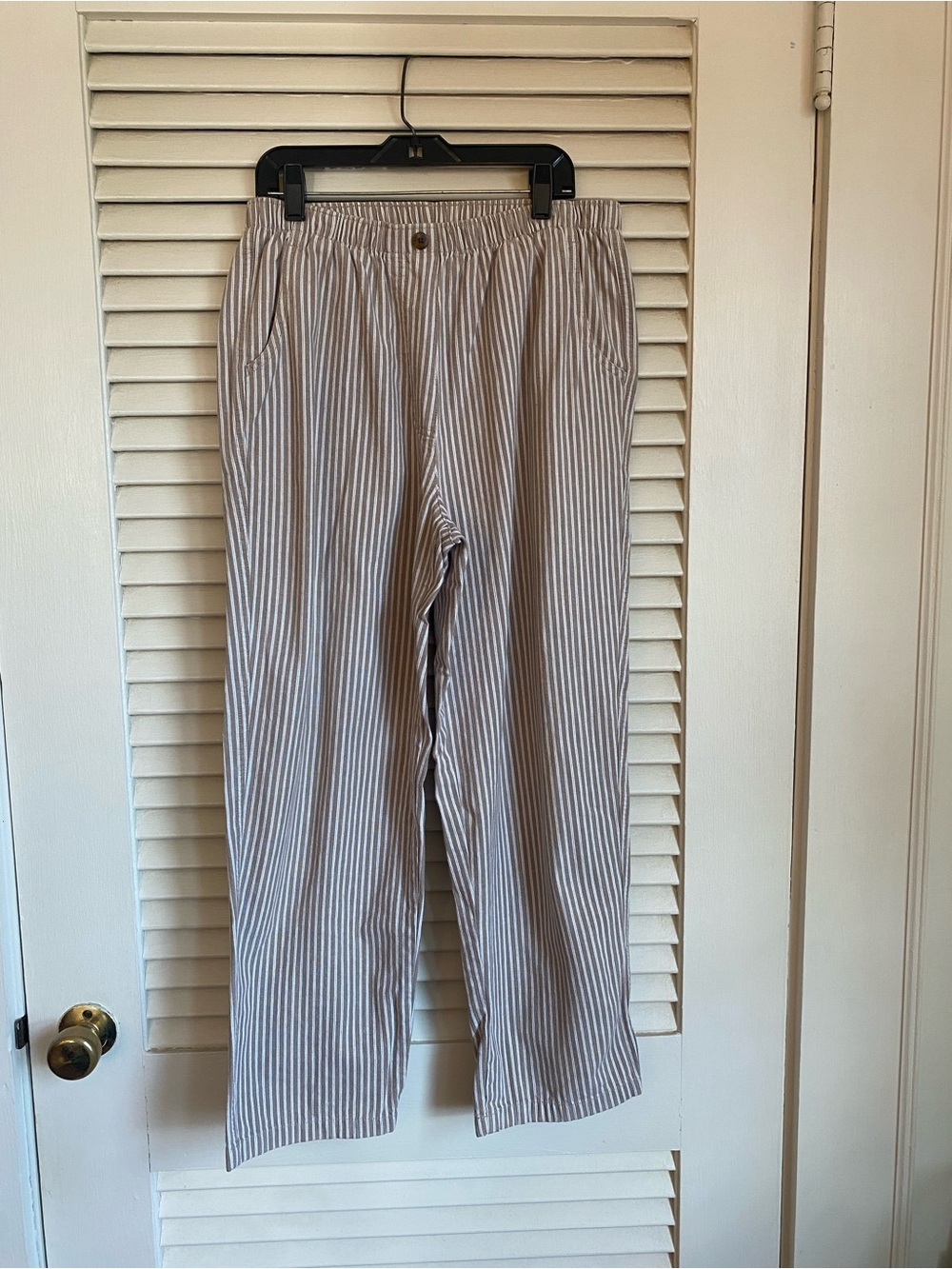 Allison Daley Petite Cotton Striped Pants
